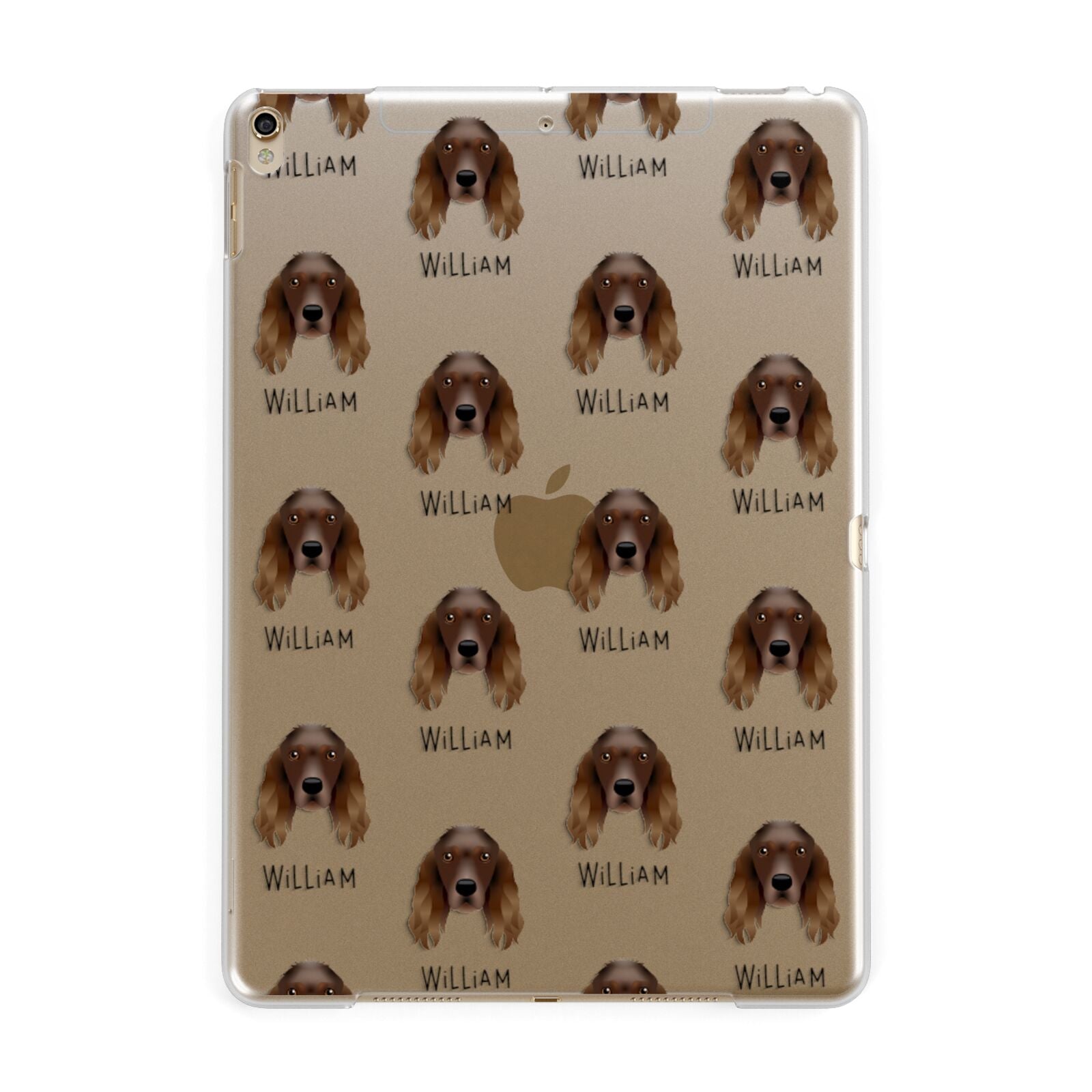 Springer Spaniel Icon with Name Apple iPad Gold Case
