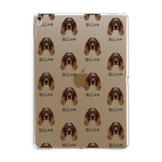 Springer Spaniel Icon with Name Apple iPad Gold Case