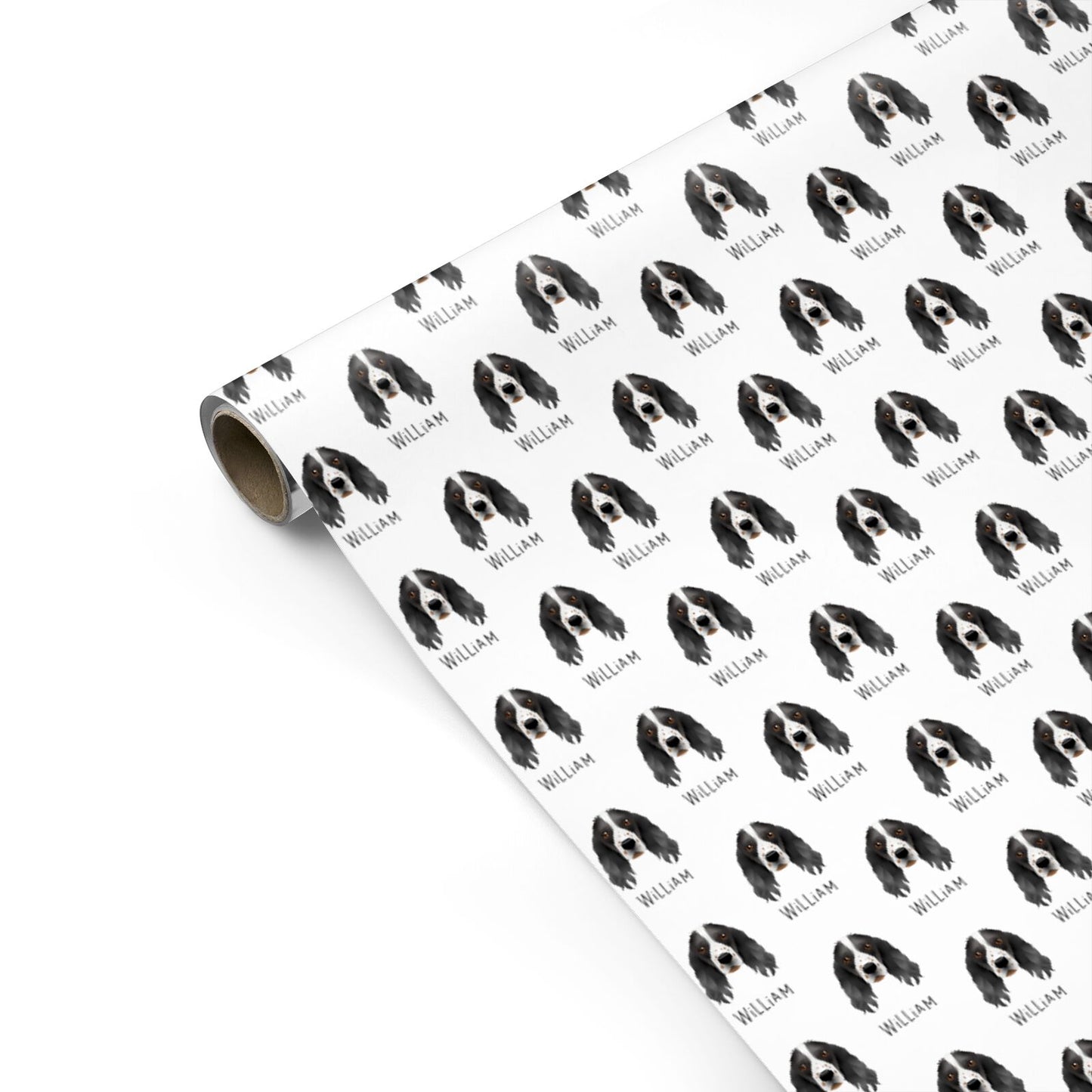 Springer Spaniel Icon with Name Personalised Gift Wrap