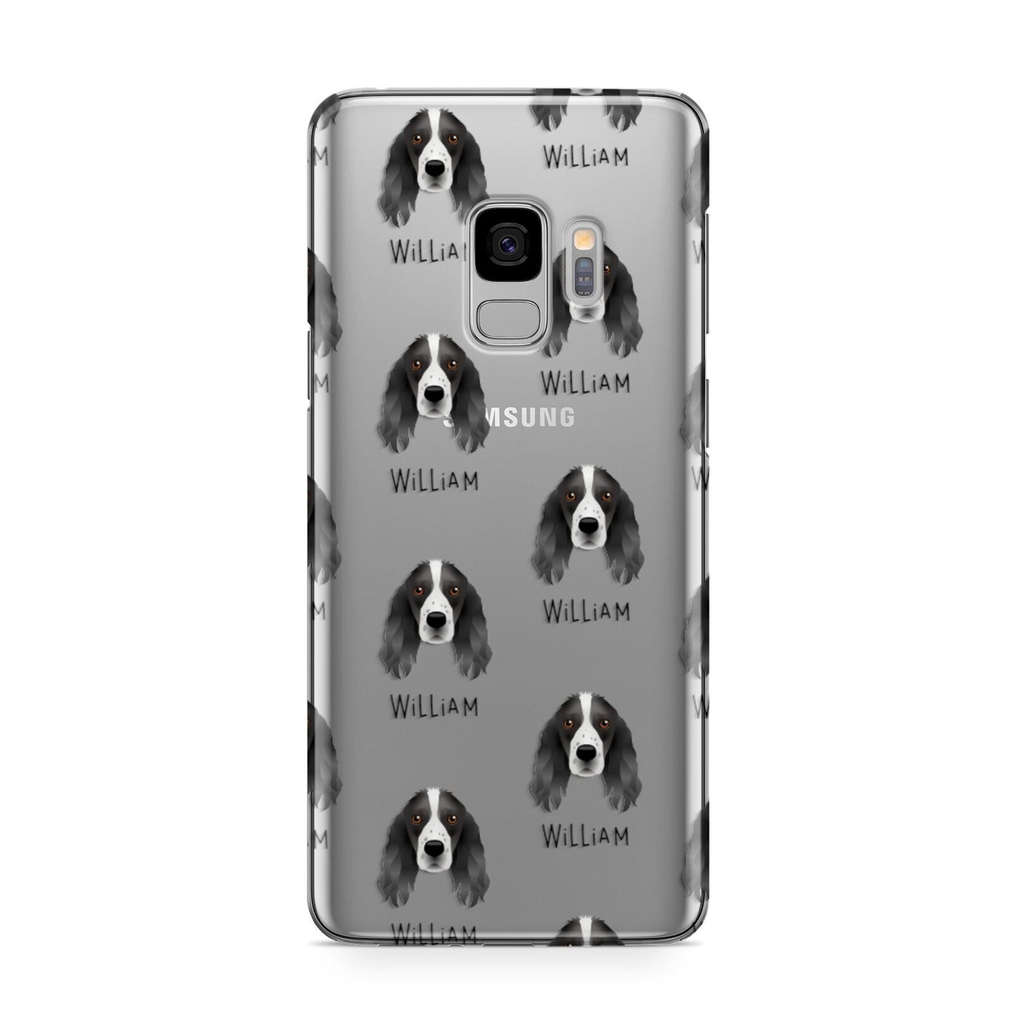 Springer Spaniel Icon with Name Samsung Galaxy S9 Case