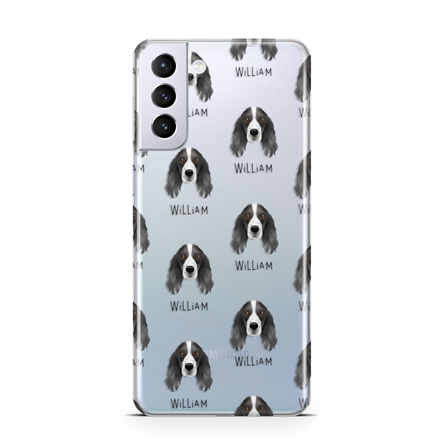Springer Spaniel Icon with Name Samsung S21 Plus Phone Case