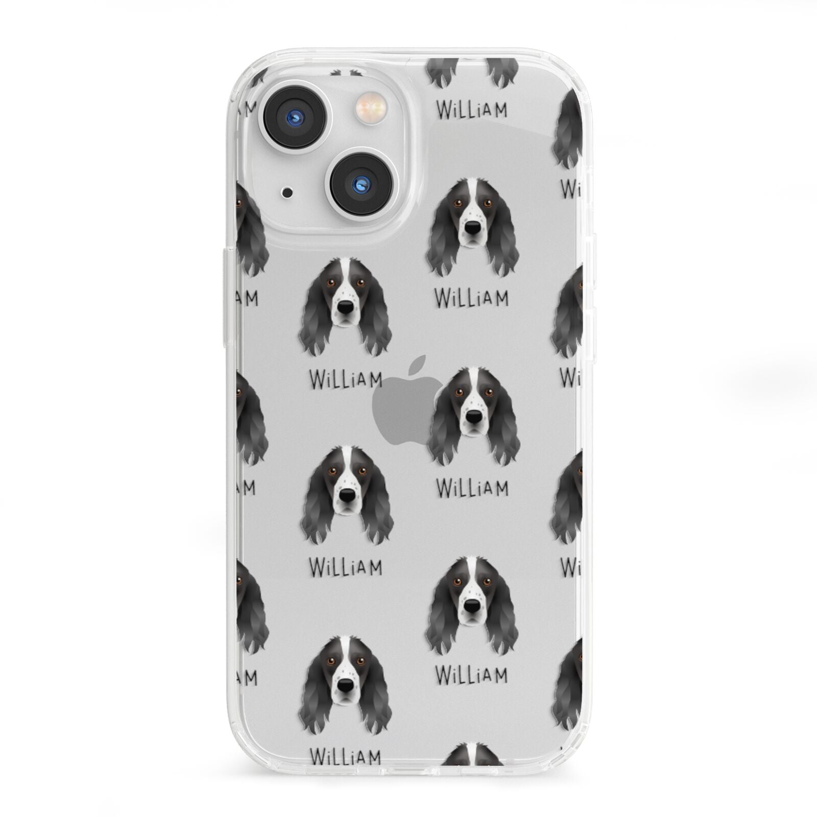Springer Spaniel Icon with Name iPhone 13 Mini Clear Bumper Case