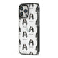 Springer Spaniel Icon with Name iPhone 13 Pro Max Black Impact Case Side Angle on Silver phone