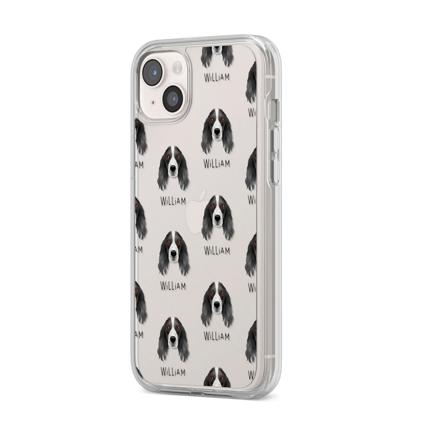 Springer Spaniel Icon with Name iPhone 14 Plus Clear Tough Case Starlight Angled Image