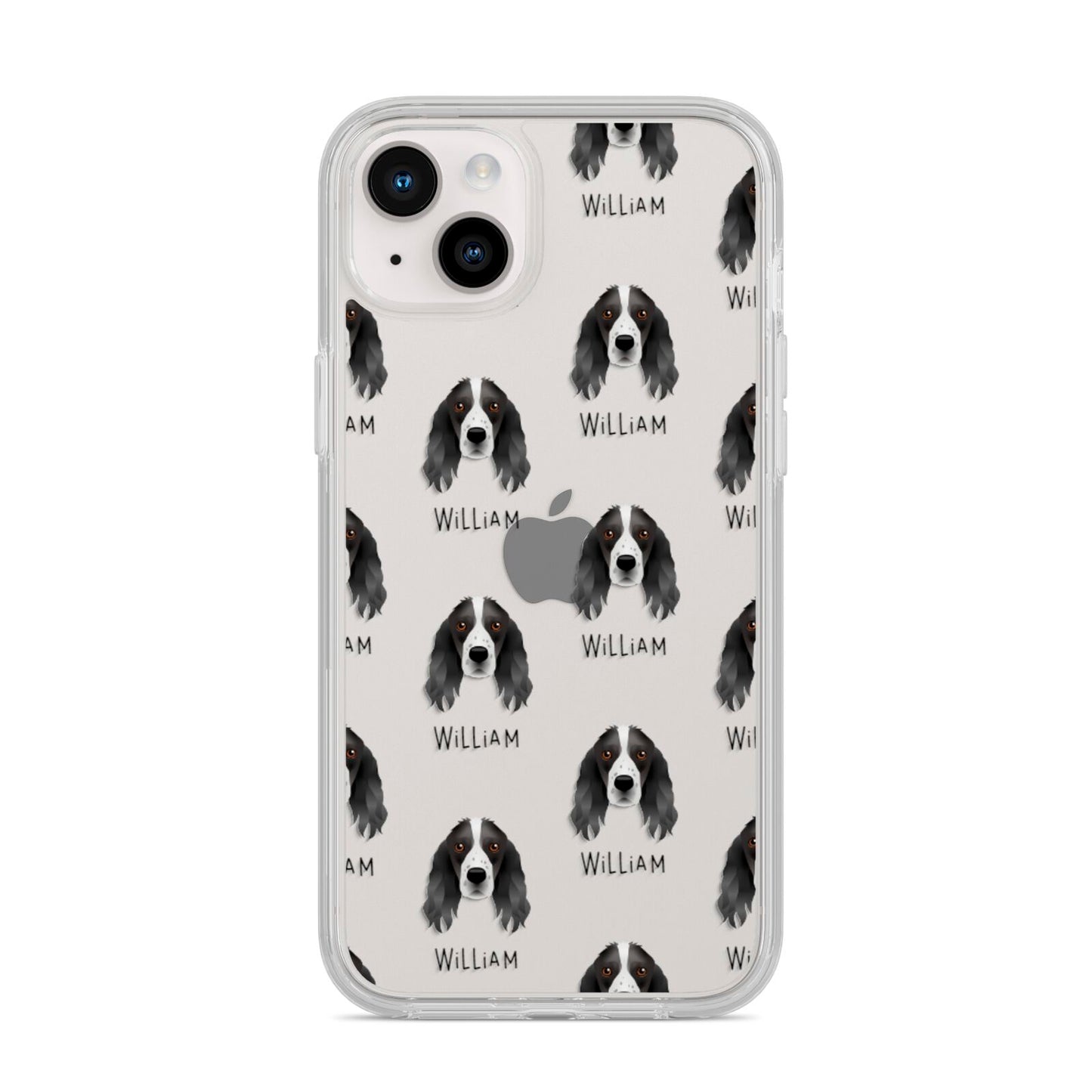 Springer Spaniel Icon with Name iPhone 14 Plus Clear Tough Case Starlight