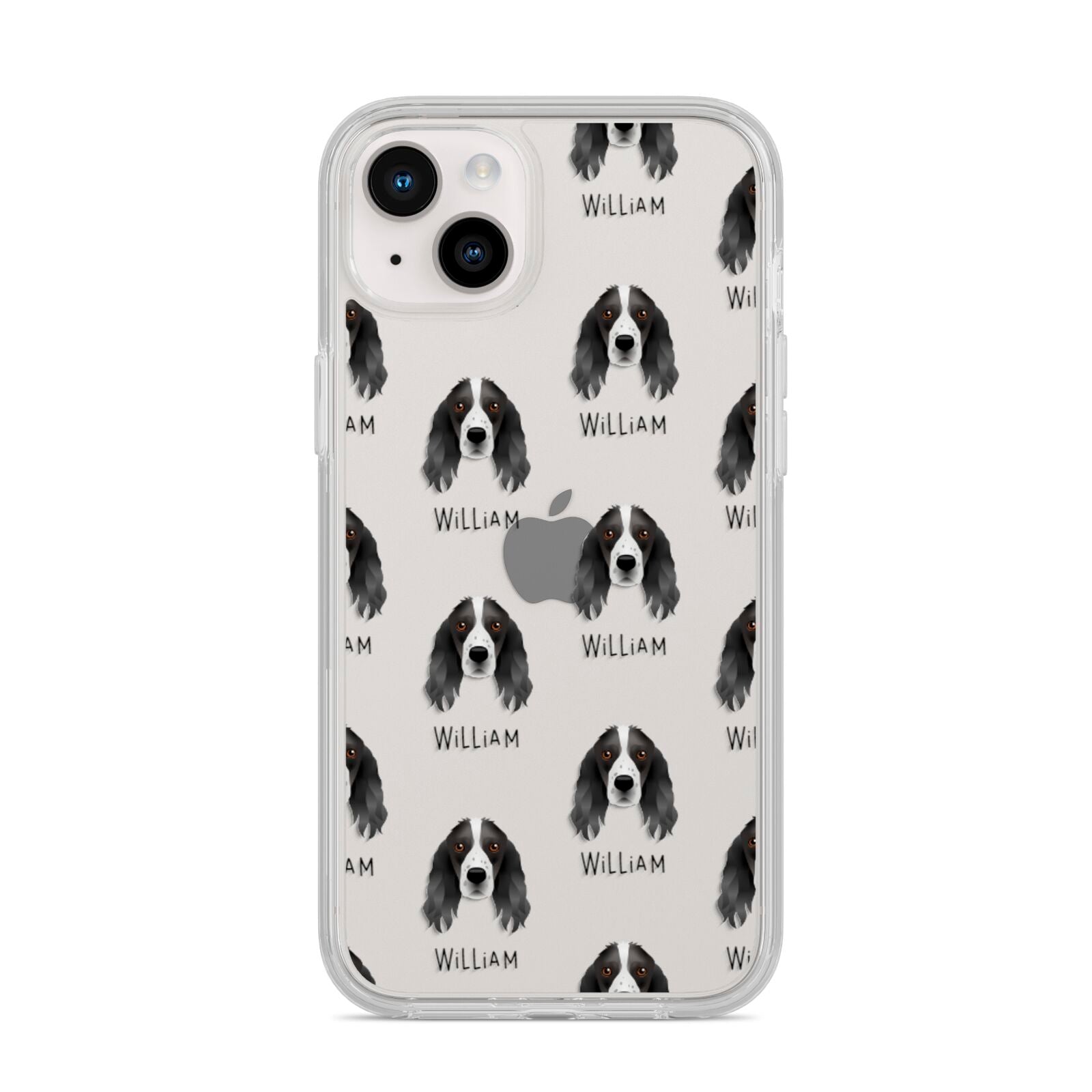 Springer Spaniel Icon with Name iPhone 14 Plus Clear Tough Case Starlight