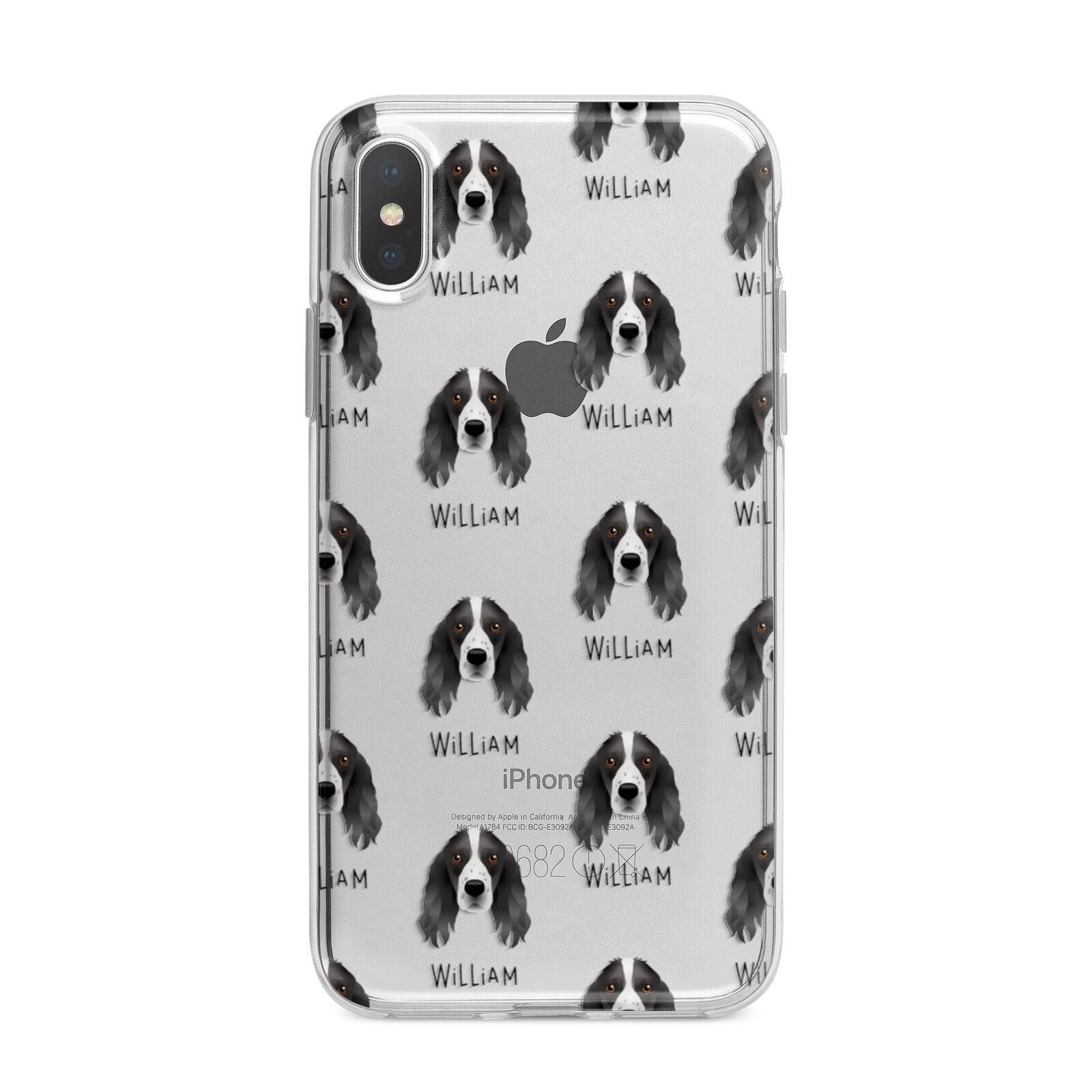 Springer Spaniel Icon with Name iPhone X Bumper Case on Silver iPhone Alternative Image 1