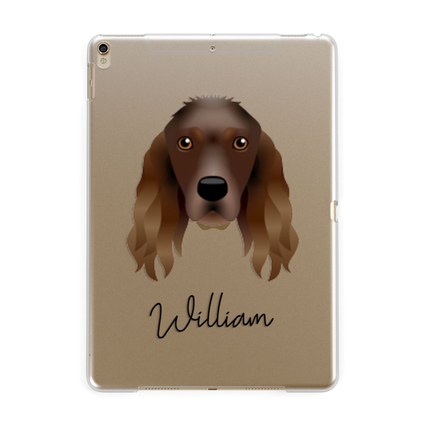 Springer Spaniel Personalised Apple iPad Gold Case