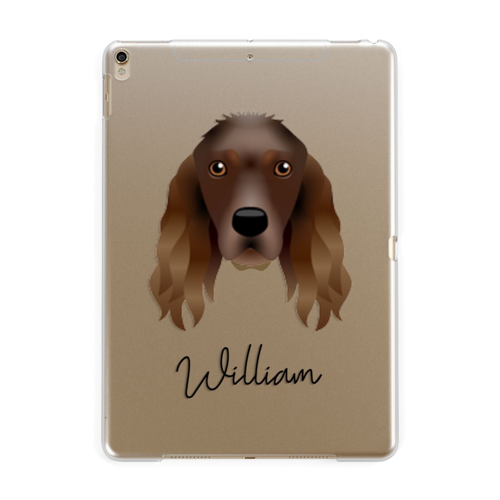 Springer Spaniel Personalised Apple iPad Gold Case