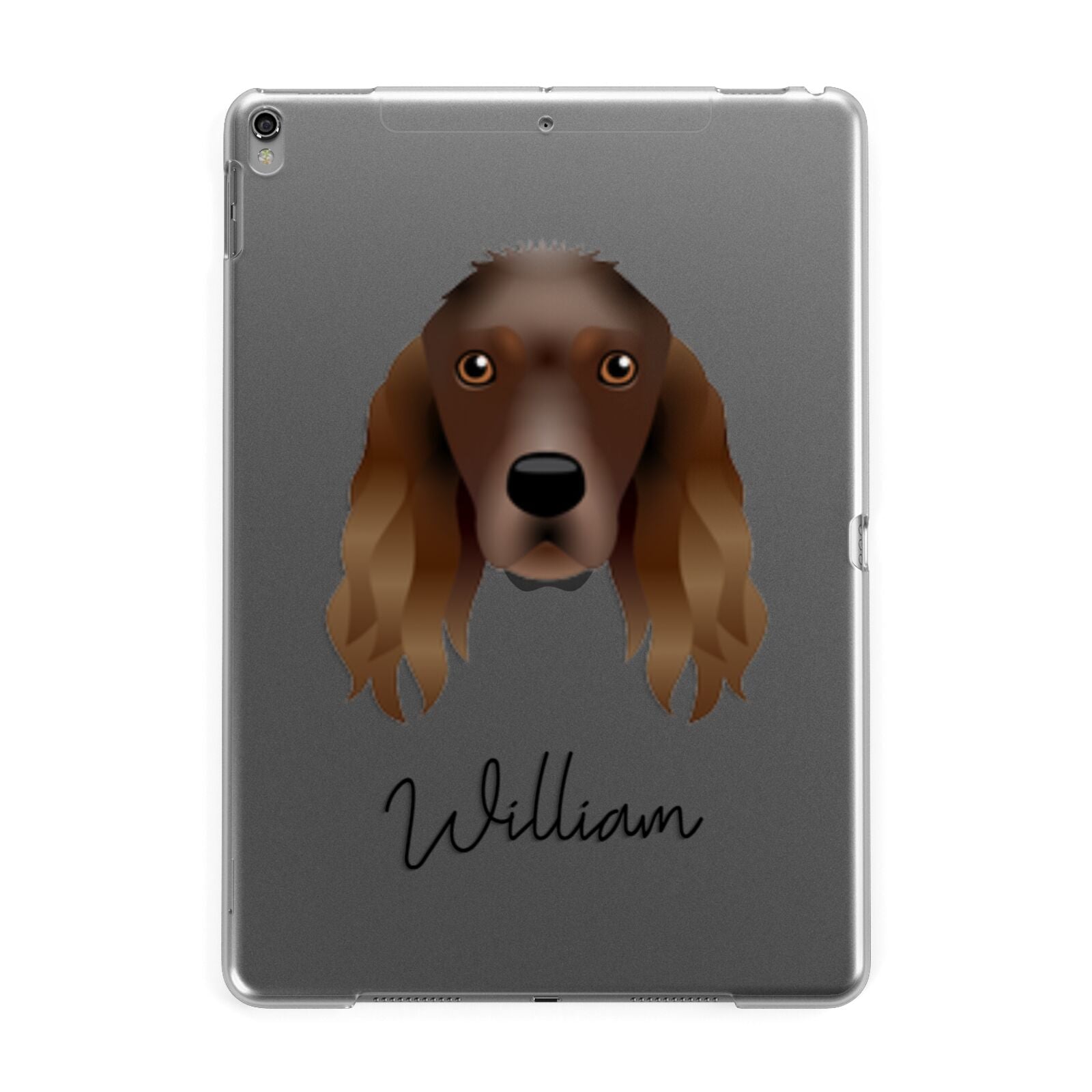 Springer Spaniel Personalised Apple iPad Grey Case