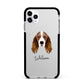 Springer Spaniel Personalised Apple iPhone 11 Pro Max in Silver with Black Impact Case