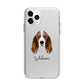 Springer Spaniel Personalised Apple iPhone 11 Pro Max in Silver with Bumper Case