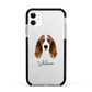 Springer Spaniel Personalised Apple iPhone 11 in White with Black Impact Case
