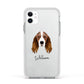 Springer Spaniel Personalised Apple iPhone 11 in White with White Impact Case