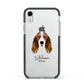 Springer Spaniel Personalised Apple iPhone XR Impact Case Black Edge on Silver Phone