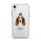 Springer Spaniel Personalised Apple iPhone XR Impact Case Pink Edge on Silver Phone