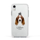Springer Spaniel Personalised Apple iPhone XR Impact Case White Edge on Silver Phone