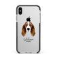 Springer Spaniel Personalised Apple iPhone Xs Max Impact Case Black Edge on Silver Phone