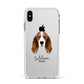 Springer Spaniel Personalised Apple iPhone Xs Max Impact Case White Edge on Silver Phone