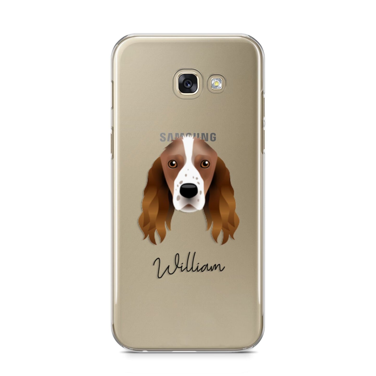 Springer Spaniel Personalised Samsung Galaxy A5 2017 Case on gold phone