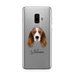 Springer Spaniel Personalised Samsung Galaxy S9 Plus Case on Silver phone