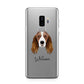 Springer Spaniel Personalised Samsung Galaxy S9 Plus Case on Silver phone