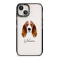 Springer Spaniel Personalised iPhone 13 Black Impact Case on Silver phone