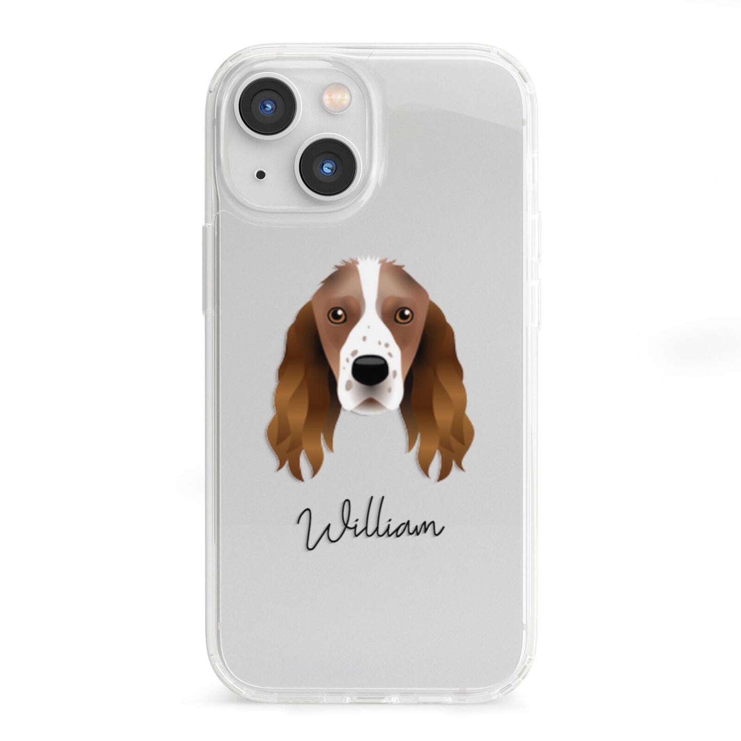 Springer Spaniel Personalised iPhone 13 Mini Clear Bumper Case