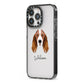 Springer Spaniel Personalised iPhone 13 Pro Black Impact Case Side Angle on Silver phone