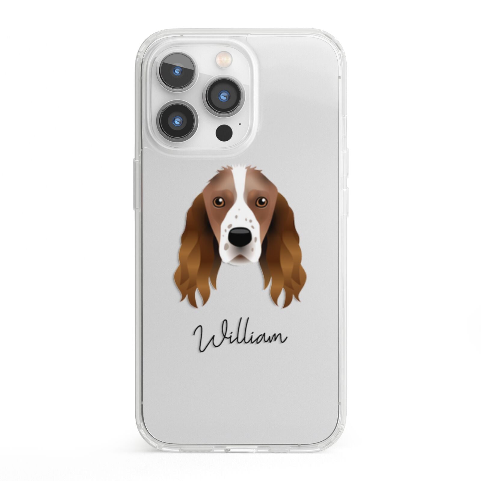 Springer Spaniel Personalised iPhone 13 Pro Clear Bumper Case