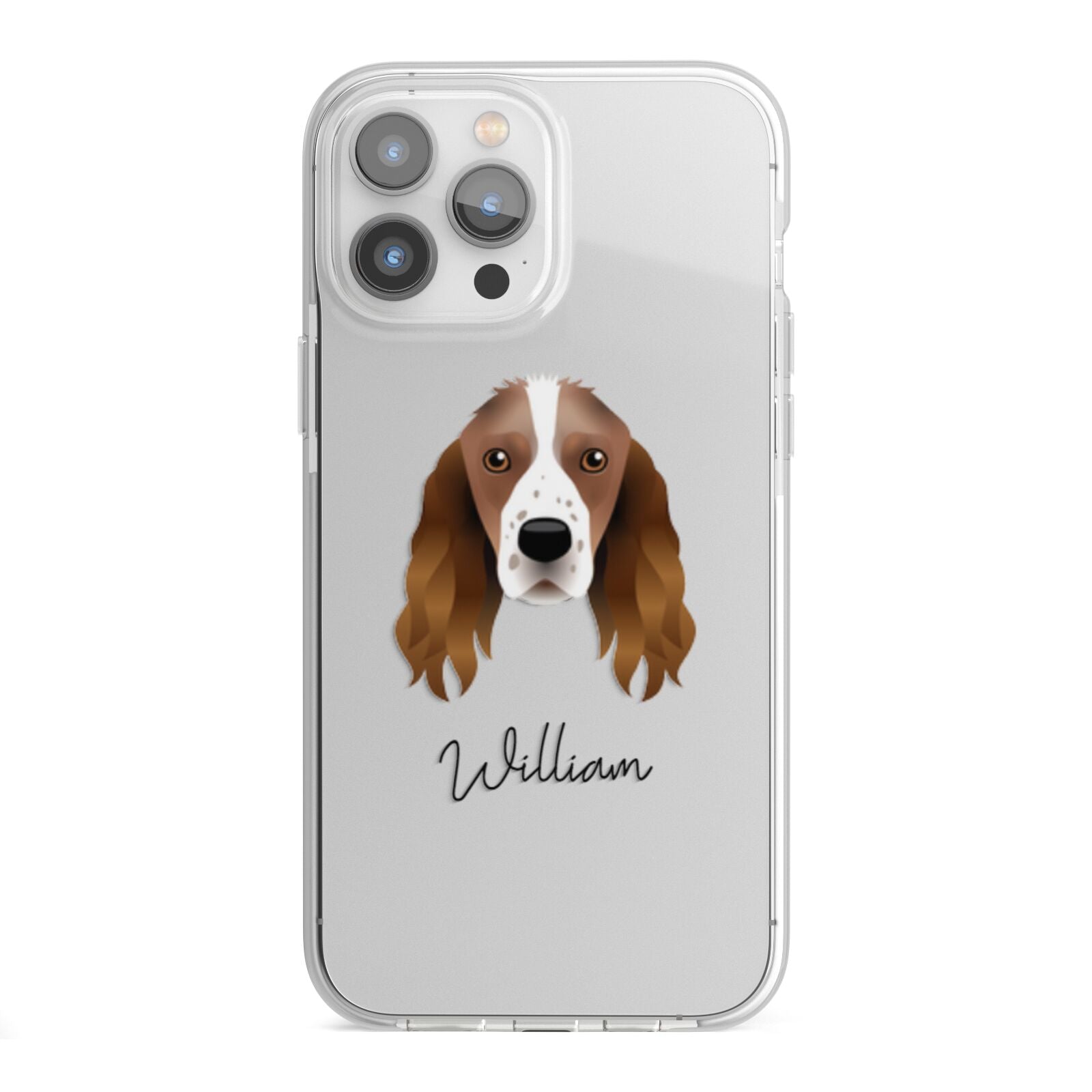 Springer Spaniel Personalised iPhone 13 Pro Max TPU Impact Case with White Edges