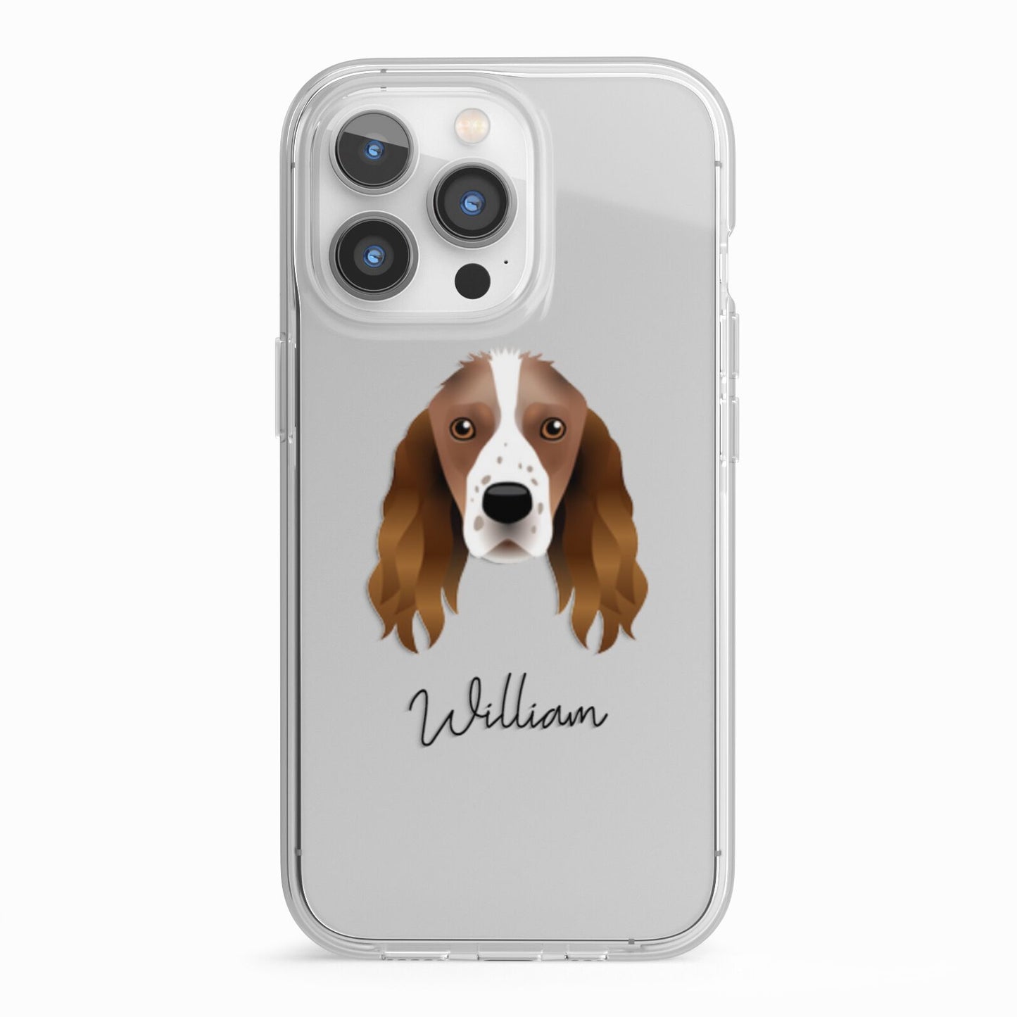 Springer Spaniel Personalised iPhone 13 Pro TPU Impact Case with White Edges