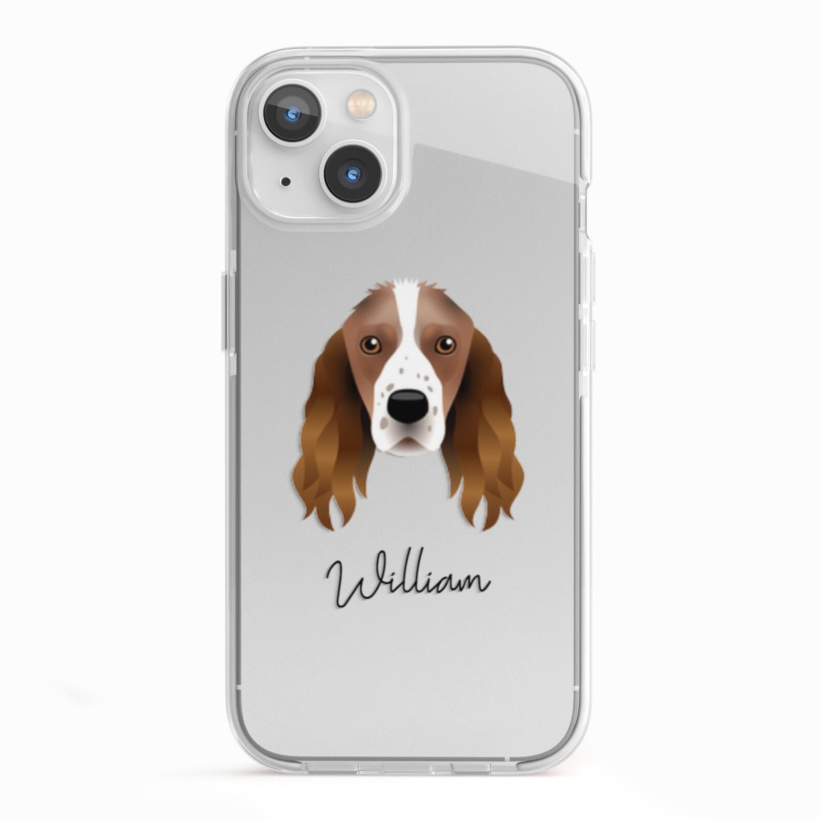 Springer Spaniel Personalised iPhone 13 TPU Impact Case with White Edges