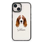 Springer Spaniel Personalised iPhone 14 Black Impact Case on Silver phone
