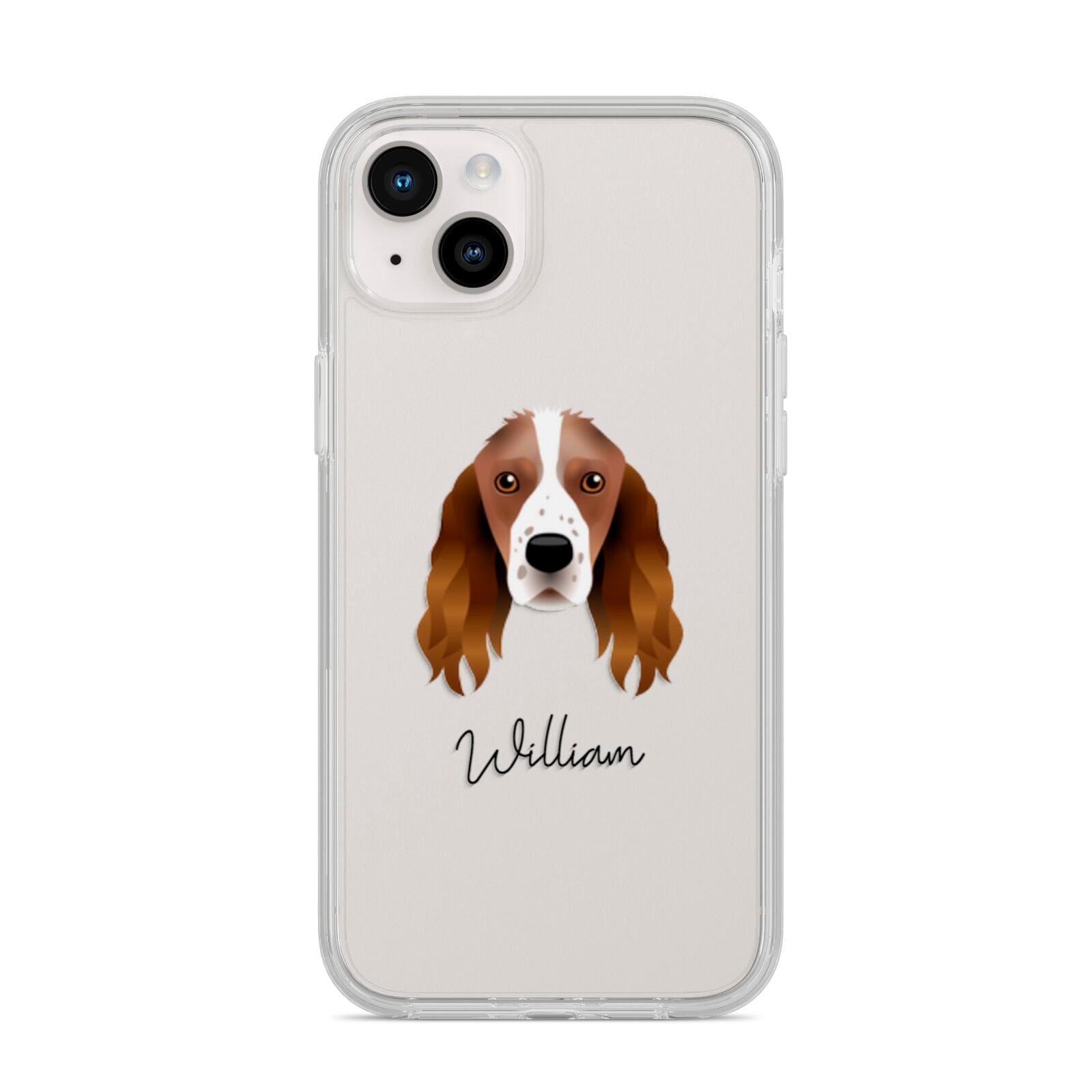 Springer Spaniel Personalised iPhone 14 Plus Clear Tough Case Starlight