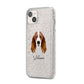 Springer Spaniel Personalised iPhone 14 Plus Glitter Tough Case Starlight Angled Image