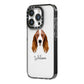 Springer Spaniel Personalised iPhone 14 Pro Black Impact Case Side Angle on Silver phone