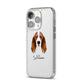 Springer Spaniel Personalised iPhone 14 Pro Clear Tough Case Silver Angled Image