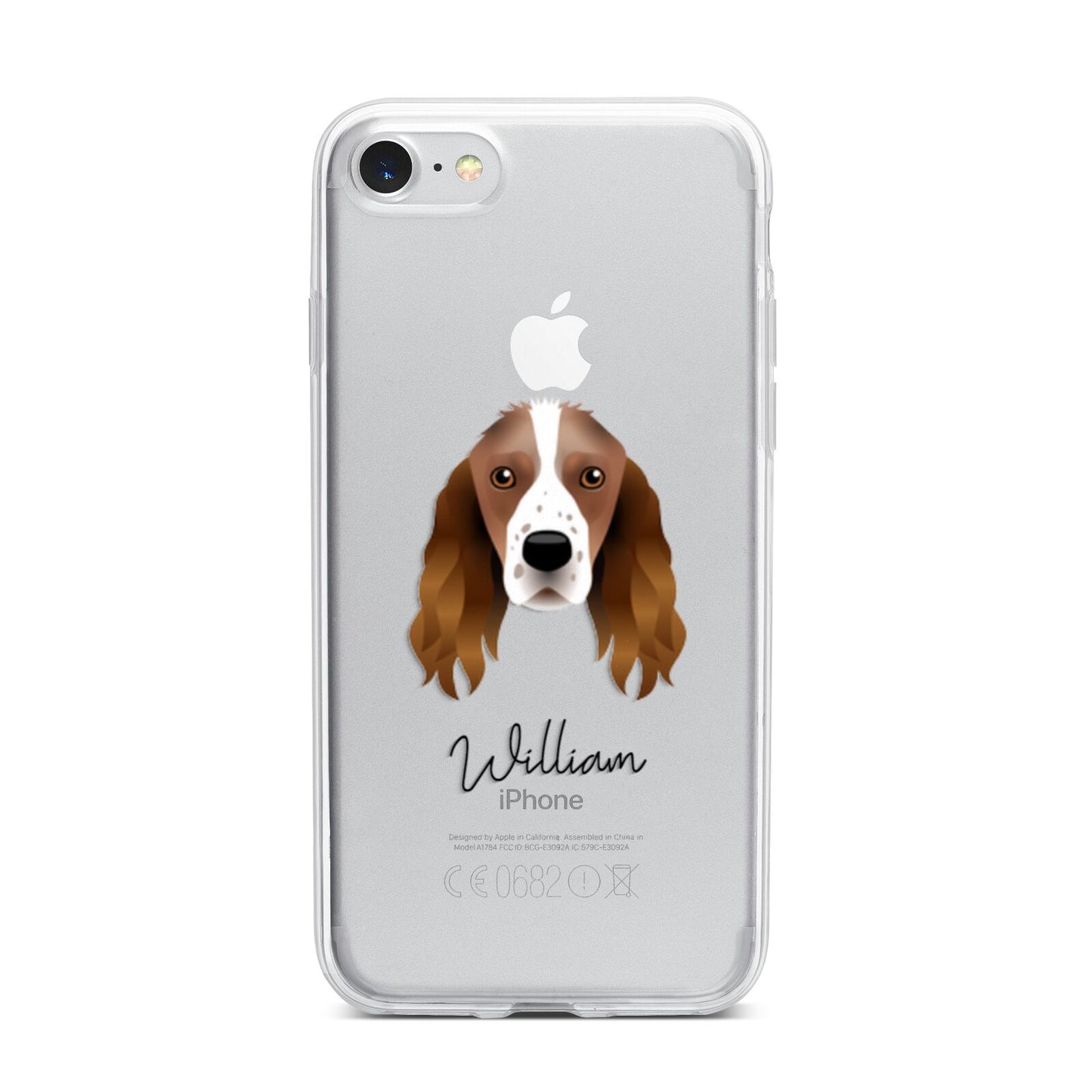 Springer Spaniel Personalised iPhone 7 Bumper Case on Silver iPhone