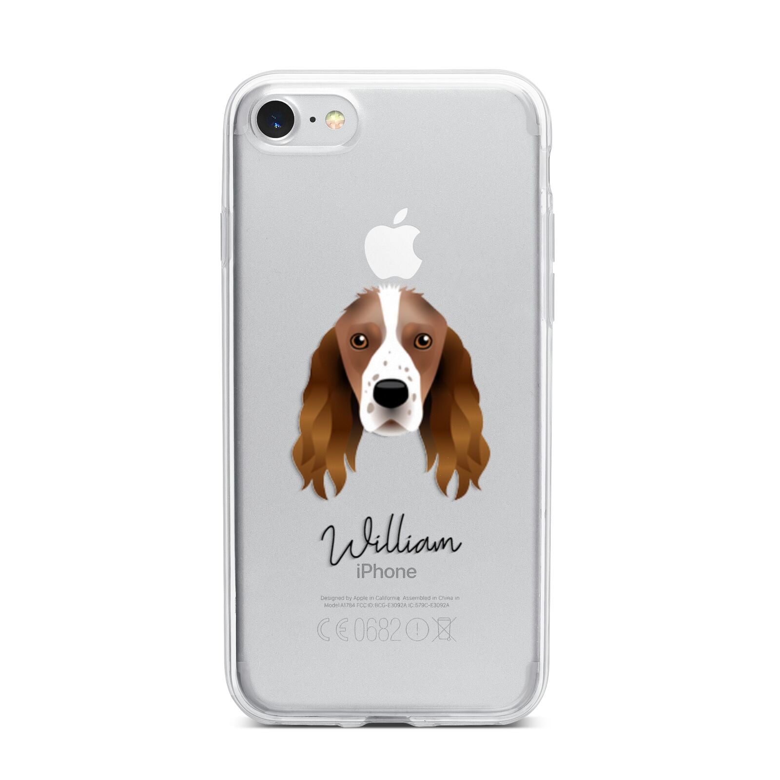 Springer Spaniel Personalised iPhone 7 Bumper Case on Silver iPhone