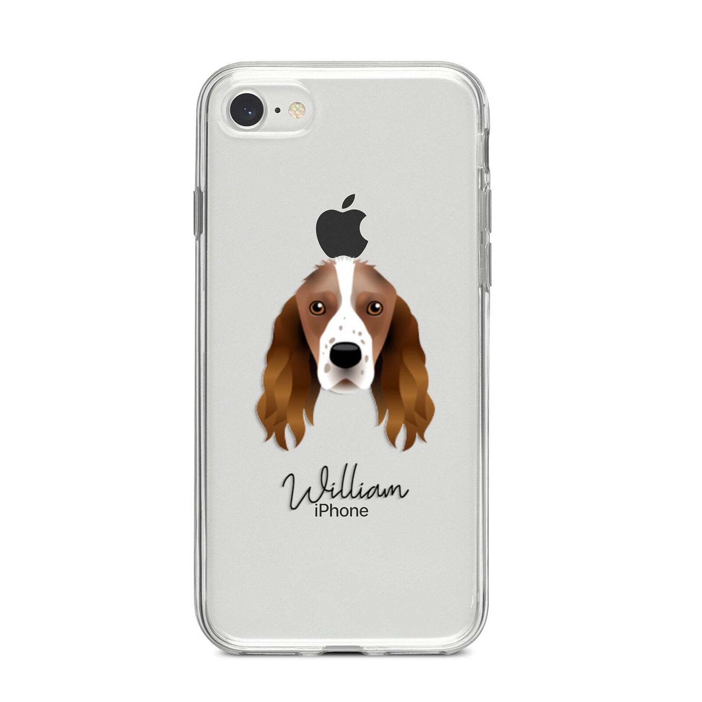 Springer Spaniel Personalised iPhone 8 Bumper Case on Silver iPhone