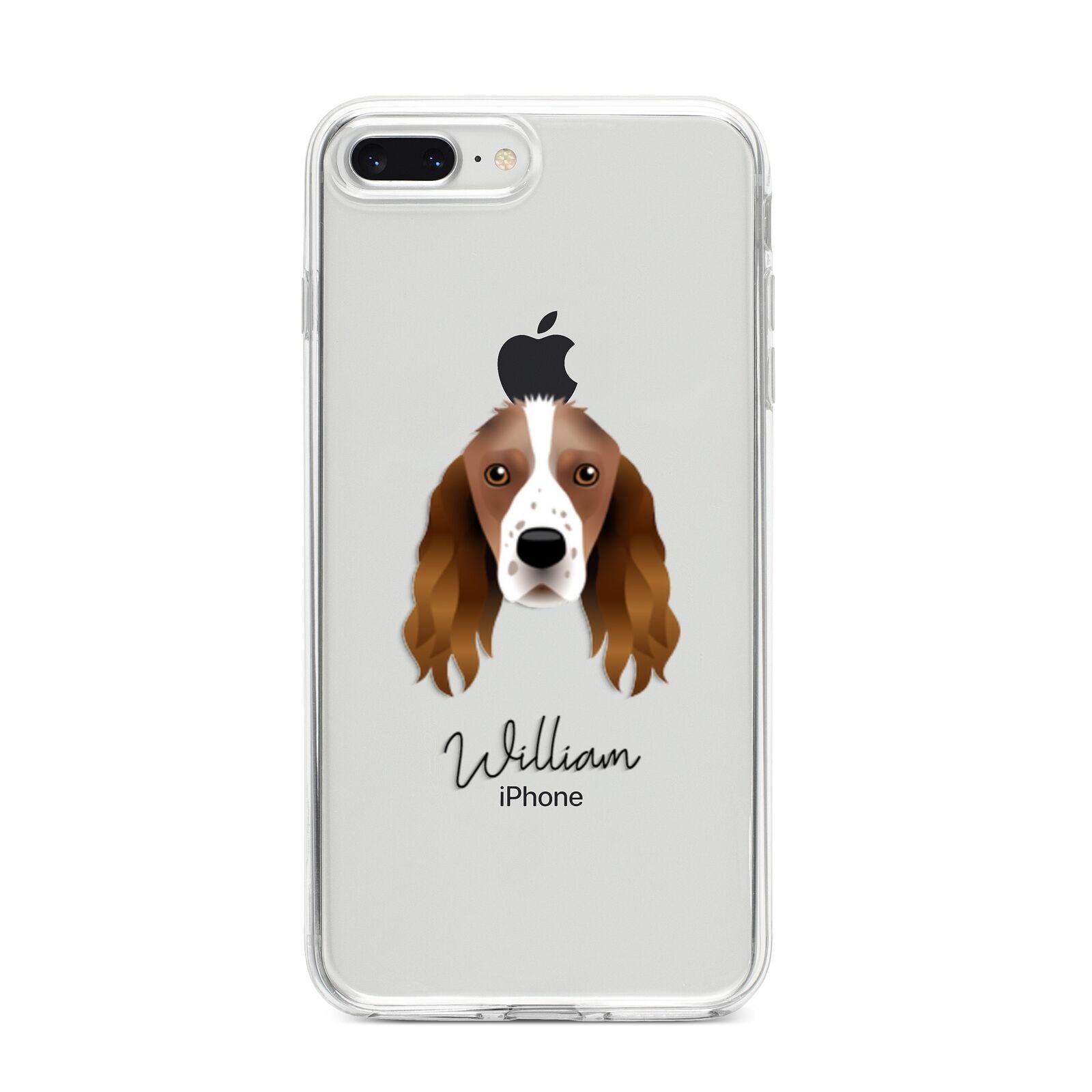 Springer Spaniel Personalised iPhone 8 Plus Bumper Case on Silver iPhone