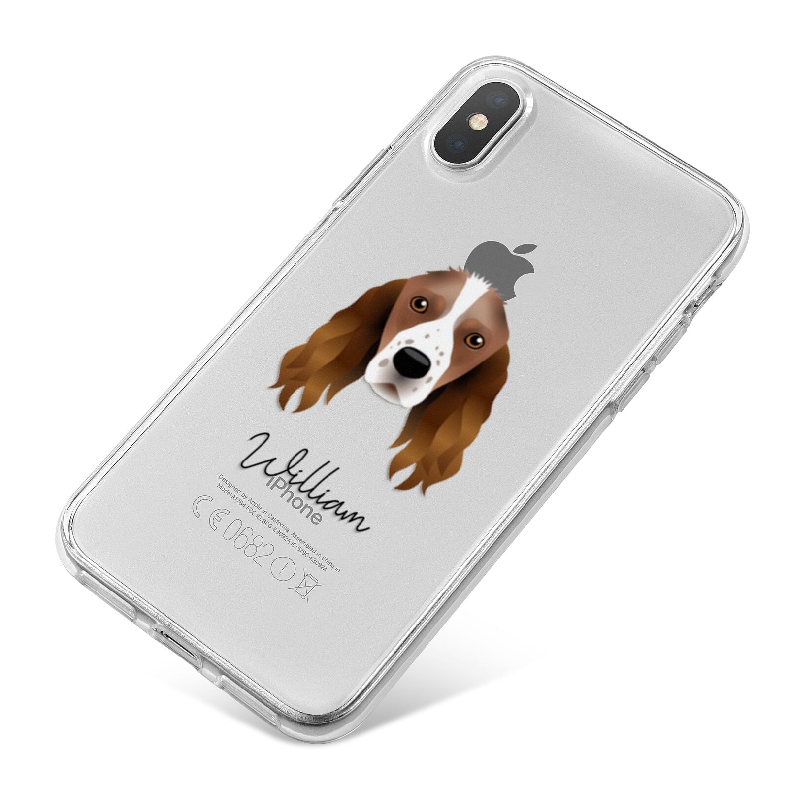 Springer Spaniel Personalised iPhone X Bumper Case on Silver iPhone