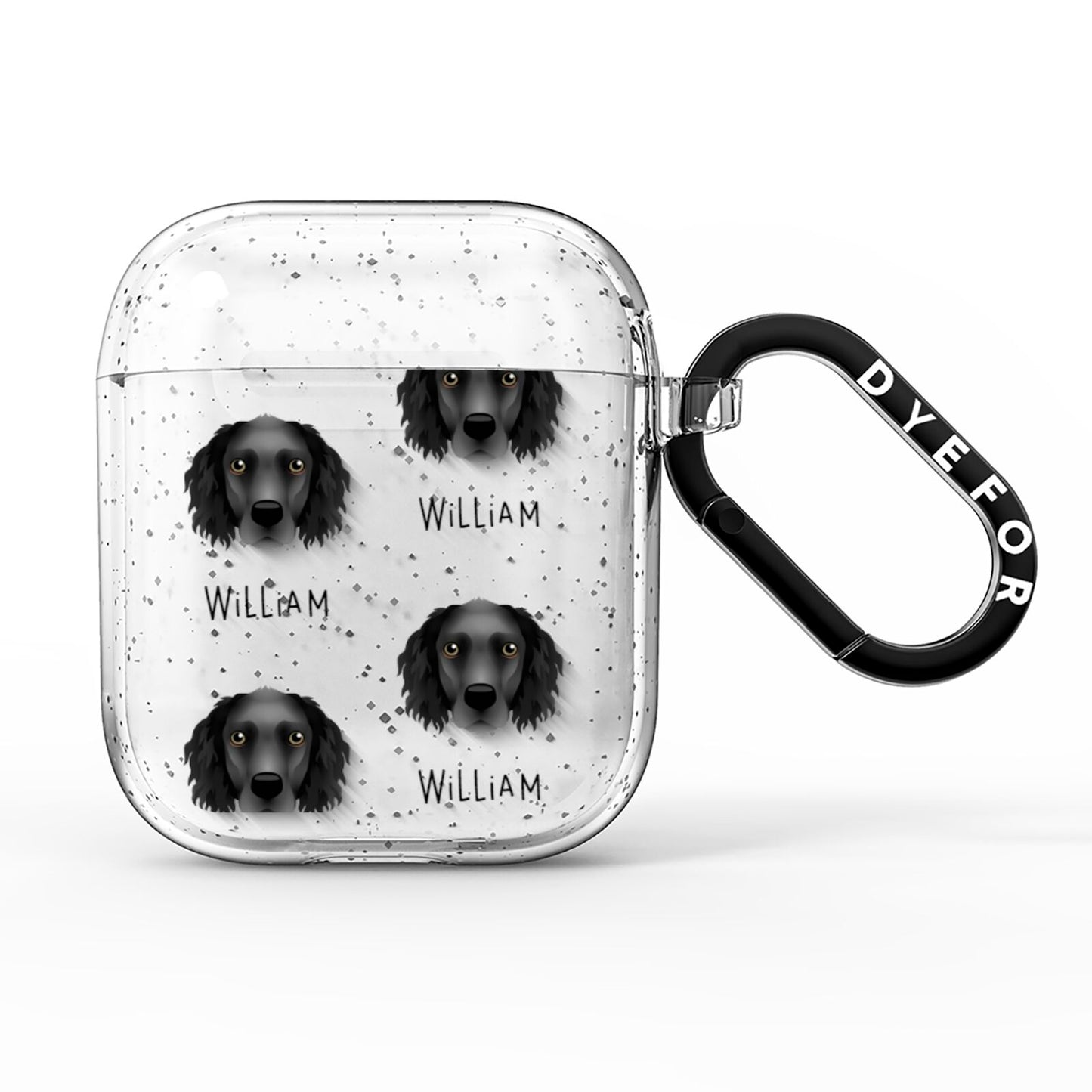 Sprocker Icon with Name AirPods Glitter Case