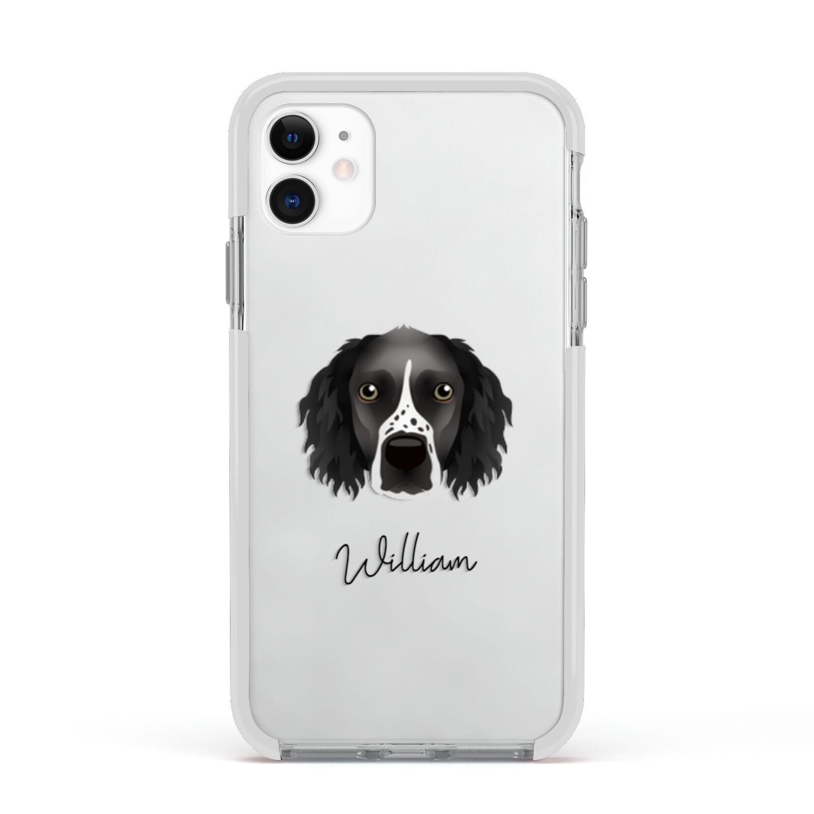 Sprocker Personalised Apple iPhone 11 in White with White Impact Case
