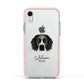 Sprocker Personalised Apple iPhone XR Impact Case Pink Edge on Silver Phone