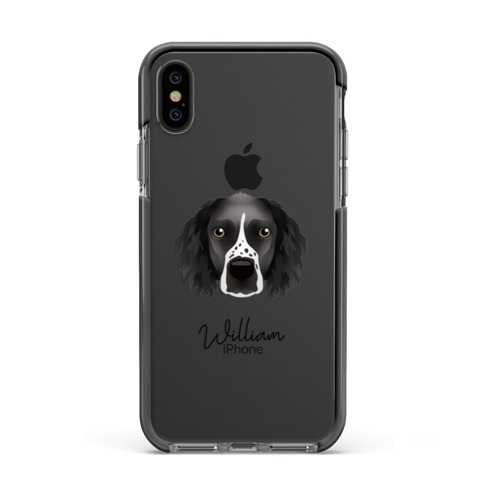 Sprocker Personalised Apple iPhone Xs Impact Case Black Edge on Black Phone