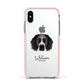 Sprocker Personalised Apple iPhone Xs Impact Case Pink Edge on Silver Phone