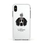 Sprocker Personalised Apple iPhone Xs Impact Case White Edge on Silver Phone