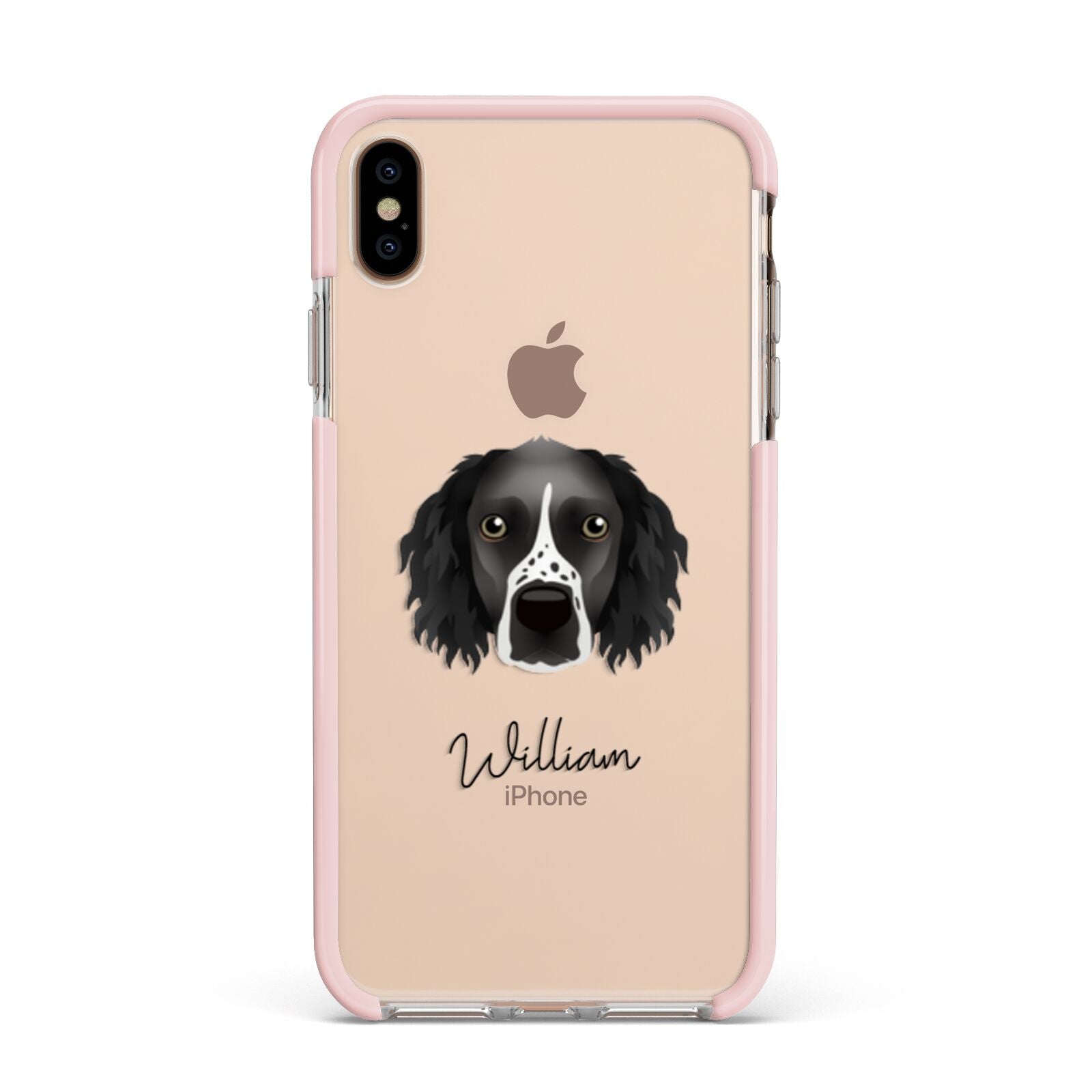 Sprocker Personalised Apple iPhone Xs Max Impact Case Pink Edge on Gold Phone
